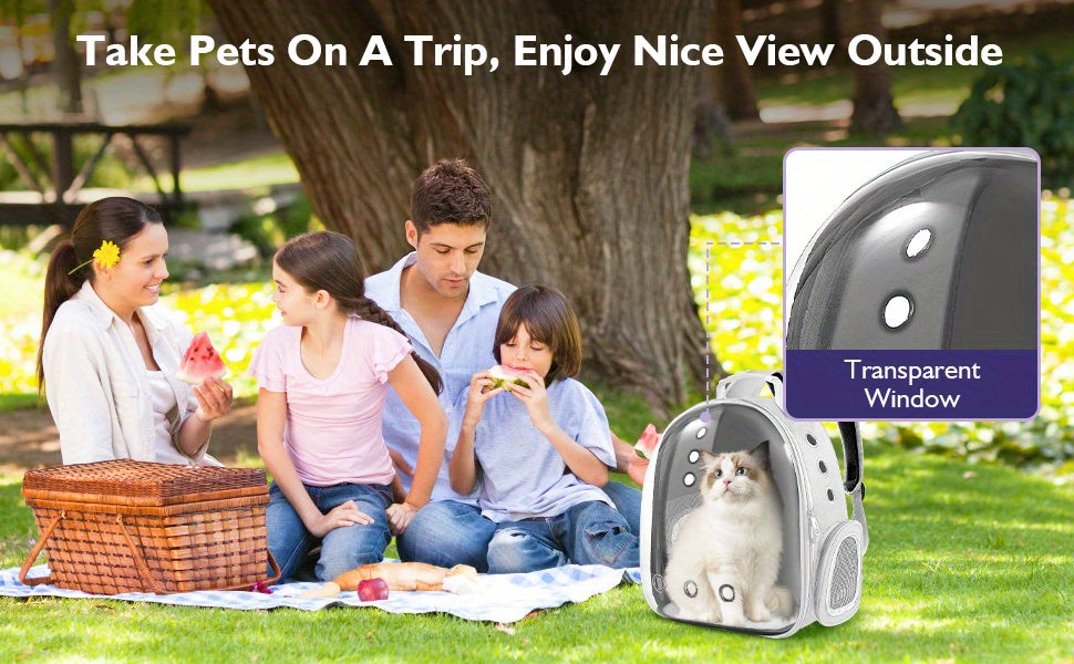 Backpack Carrier/ Bubble Carrying Bag for Small Medium Dogs Cats, Transparent Cat Space Capsule, Breathable Cat/ Dog Travel Bag