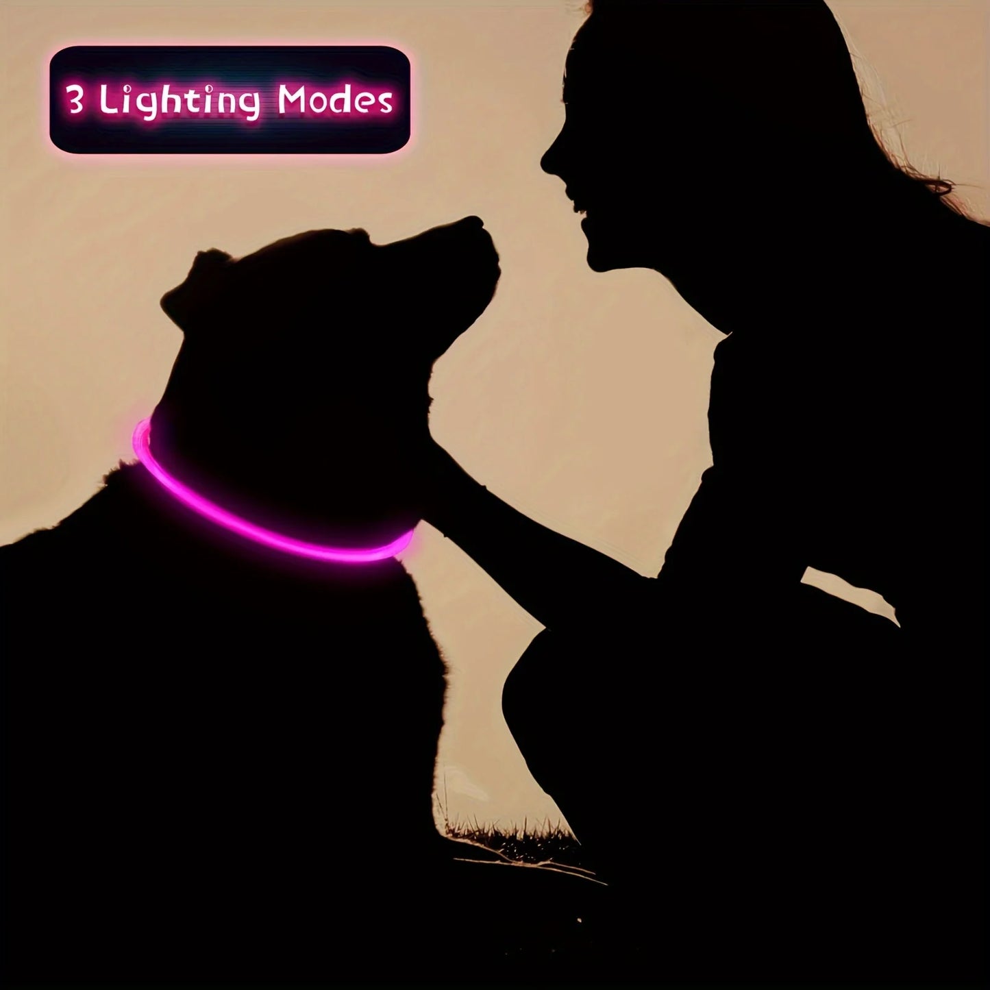 Pet Dog LED Light Collar Luminous Rechargeable Dog Necklace Collar