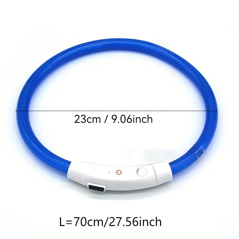 Pet Dog LED Light Collar Luminous Rechargeable Dog Necklace Collar