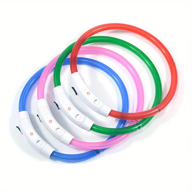 Pet Dog LED Light Collar Luminous Rechargeable Dog Necklace Collar
