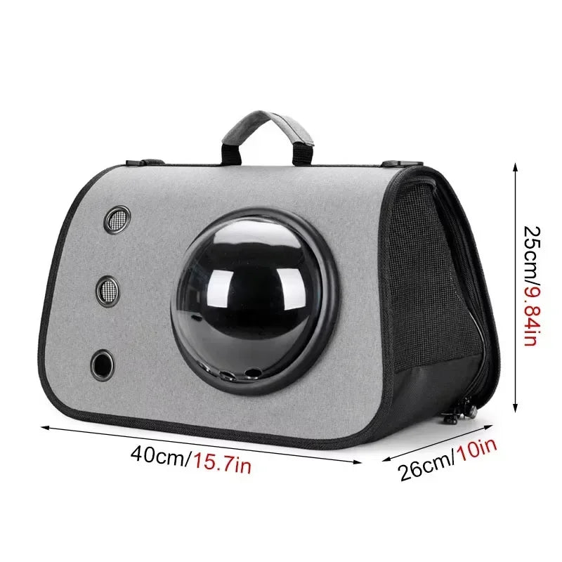 Cat Carrier Foldable Breathable Mesh Airline Approved Pet Backpack with Transparent Window for Small Dogs Cats Travel Outdoor