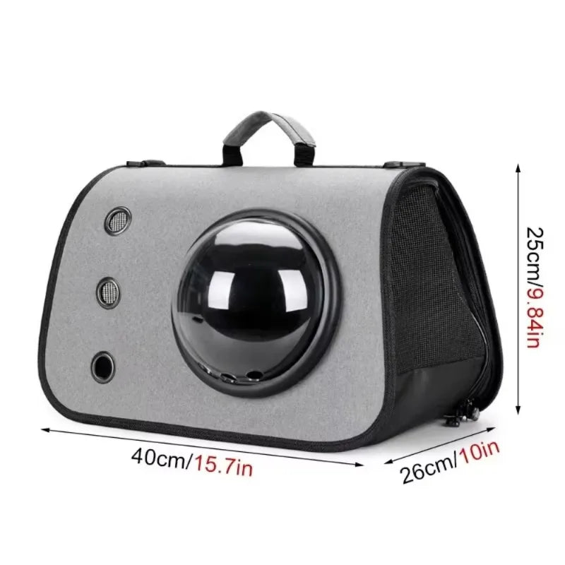 Cat Carrier Foldable Breathable Mesh Airline Approved Pet Backpack with Transparent Window for Small Dogs Cats Travel Outdoor