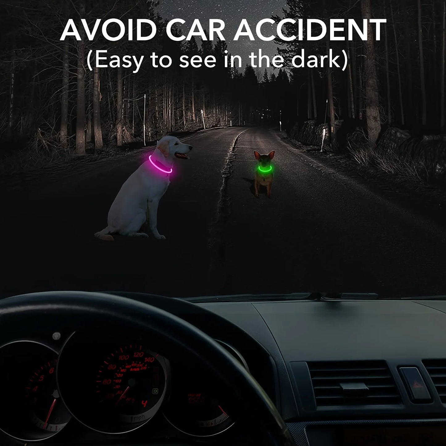 Pet Dog LED Light Collar Luminous Rechargeable Dog Necklace Collar