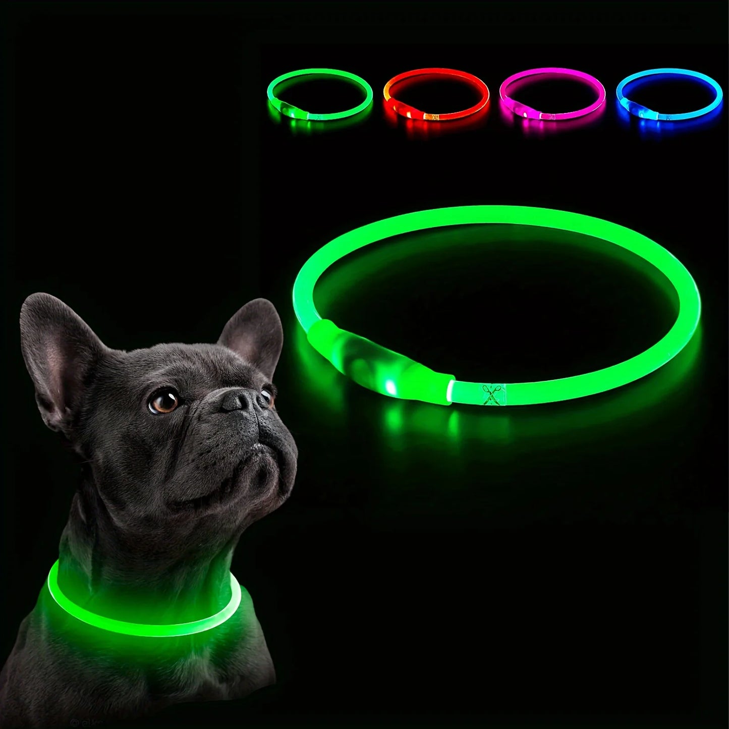 Pet Dog LED Light Collar Luminous Rechargeable Dog Necklace Collar