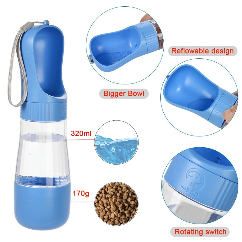 2- in-1 Portable Dog Water Bottle - Leakproof and Travel Ready